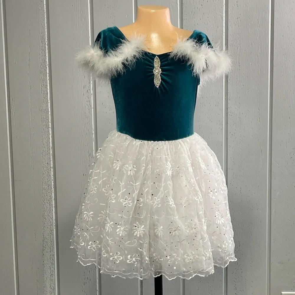 ***Revolution Dancewear Girl'sTeal Winter Dress Sz XLC